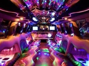 limousine interior with lights